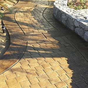 Stamped Concrete Staining Landscape Project by Natina Products
