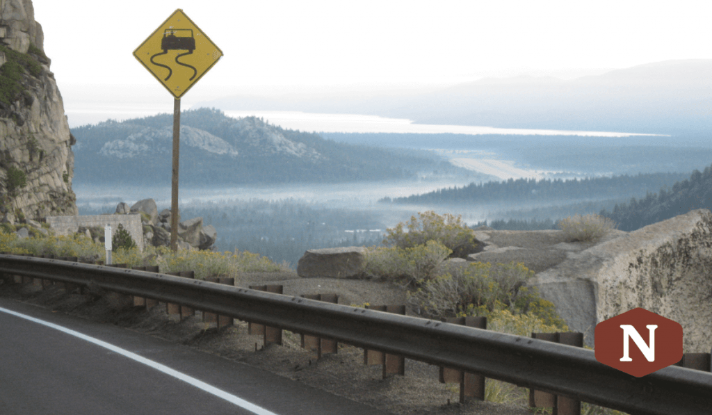 Natina Steel Solution applied to guardrail at Echo Summit in the Lake Tahoe Region 