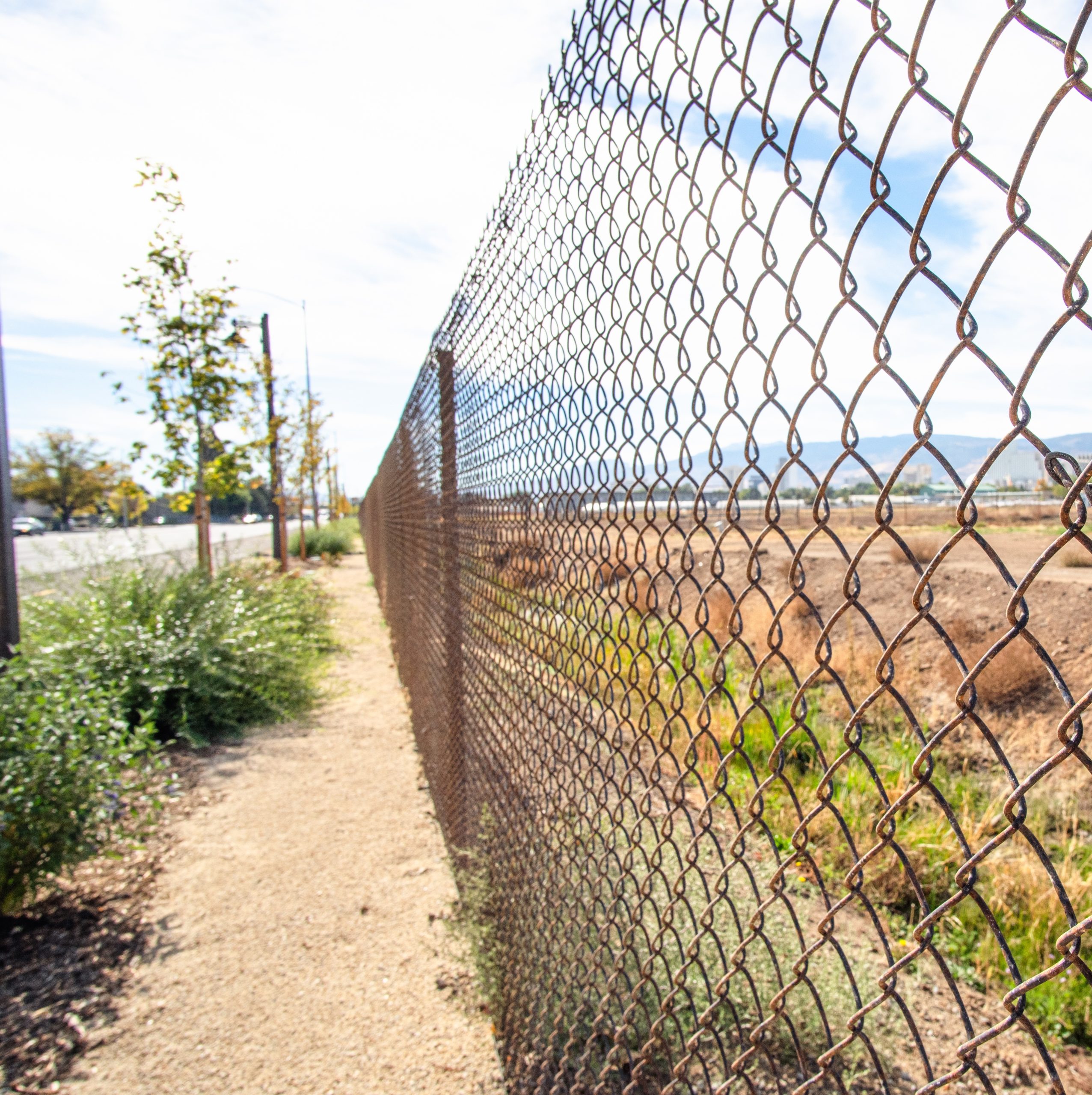 Urban corridor chain-link fence project in Nevada