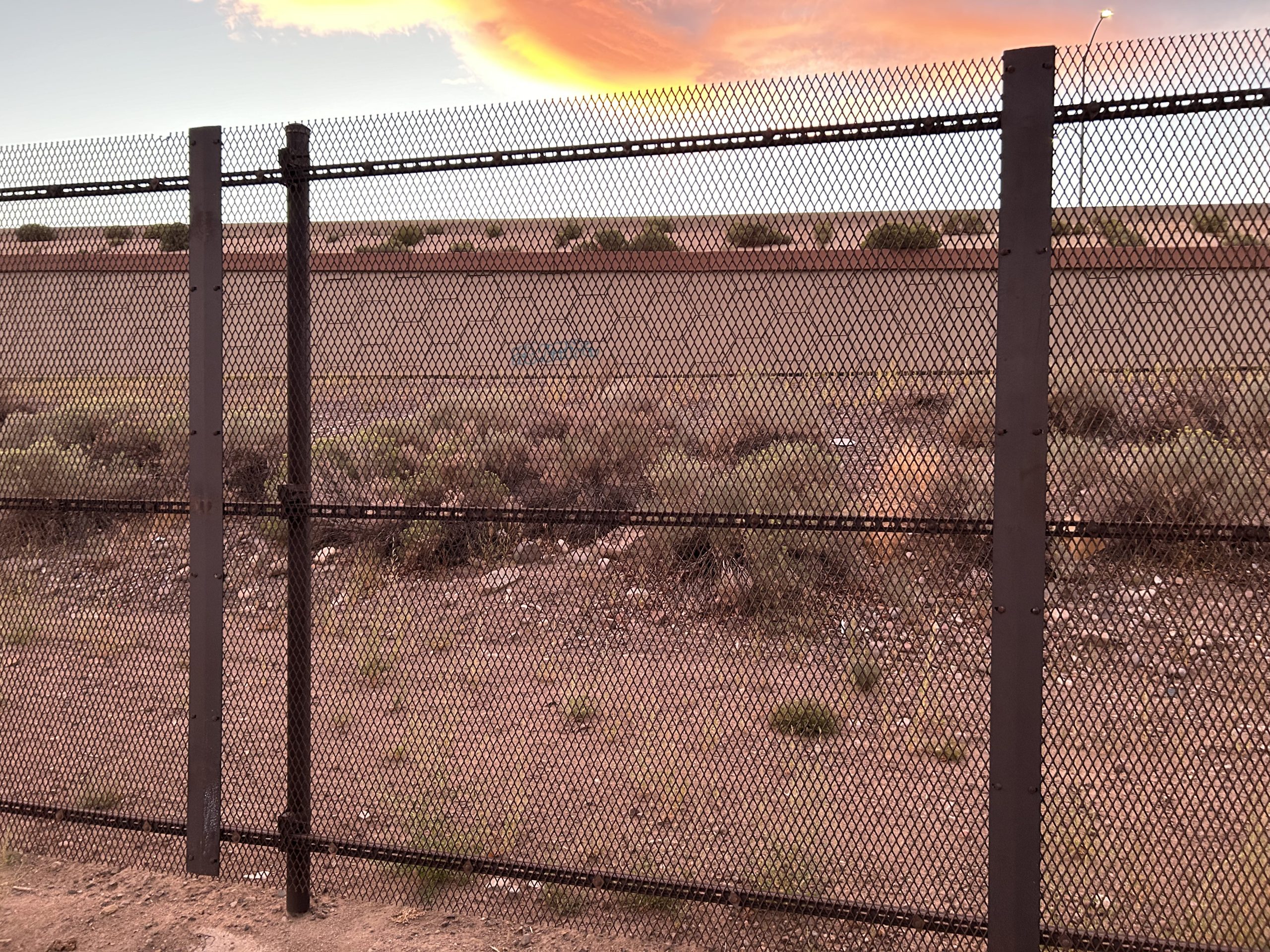 Natina security fencing near Nevada roadway